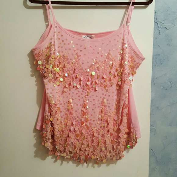 Sparkling Pink Sequin Cami Top – Statement Piece