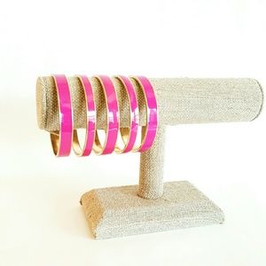 5 Pink/Gold Bangle Bracelets