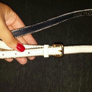 Ivory/white juicy couture zipper belt