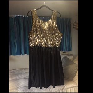 Black & sequin cocktail dress