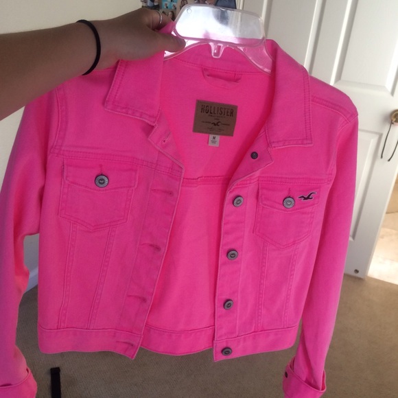 neon pink jean jacket