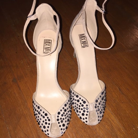 Beige Ankle Strap Heels