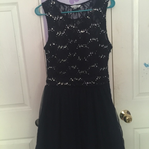 A navy blue dress