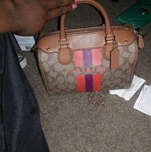 Coach varsity strip crossbody purse