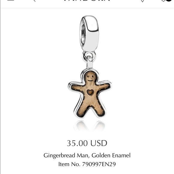 Gingerbread Man Pandora Charm