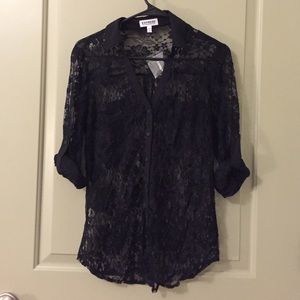 Lace button up