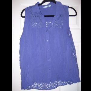Purple Tanktop with see thru pattern back