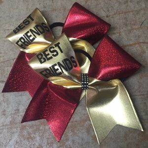 Set of best friends cheer bows