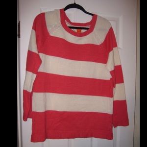 Red-Orange Striped Sweater