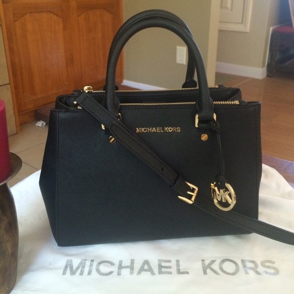 Michael Kors Handbags - Michael Kors Black Saffiano Sutton Satchel Bag
