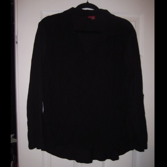 Black Long Sleeve 3/4 Button