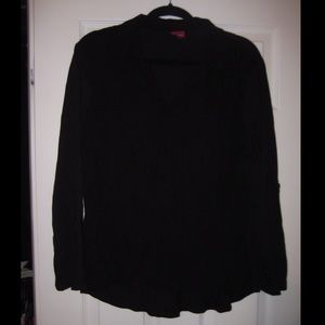 Black Long Sleeve 3/4 Button