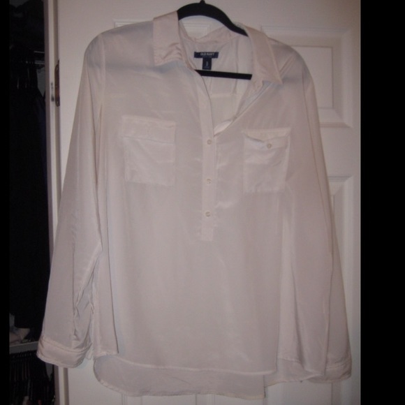 White Half Button Blouse - Picture 1 of 1