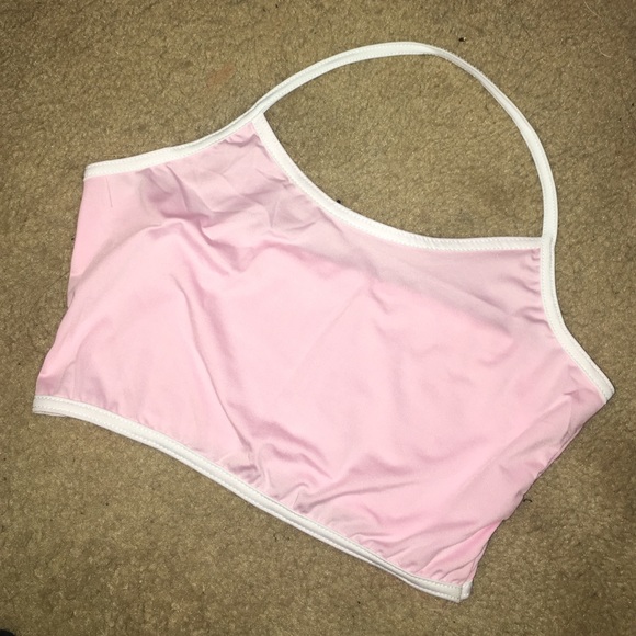 Baby Pink Halter Crop Top - Picture 2 of 4