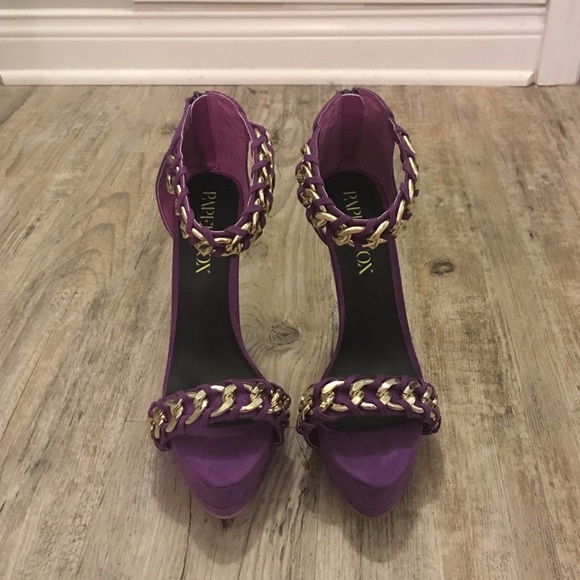 Purple Stiletto Heel // Gold Embellishments
