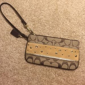 Brown Coach wristlet