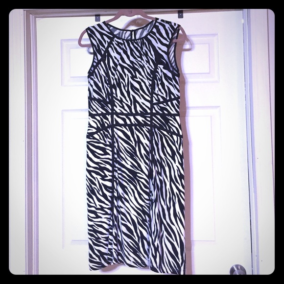 Adrianna Papell Zebra Stripe Dress - Picture 1 of 4