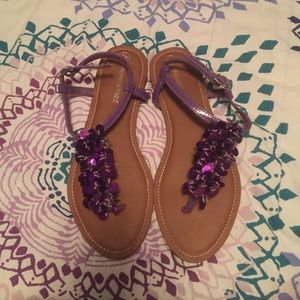 CUTE PURPLE SPARKLY SANDALS