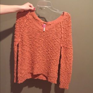 Free People Rustic Orange Songbird Sweater