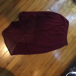 Maroon sheer skirt