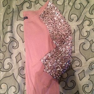 Purple sweater with sequin sleeves