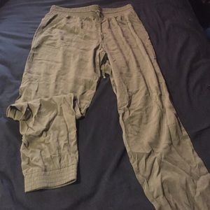 Olive green trousers