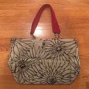 Lisa Lil fabric tote with suede straps