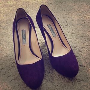 Purple Suede Prada Pumps
