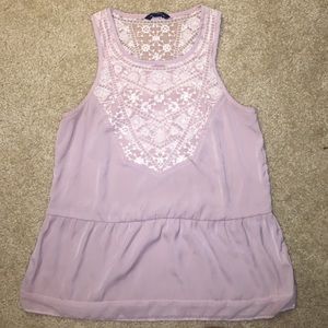 American eagle pink lace tank