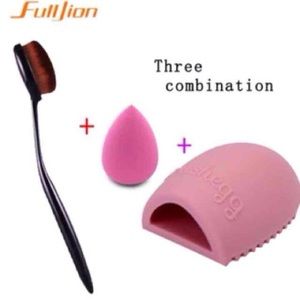 Foundation Brush + Blender + Brush Cleaner