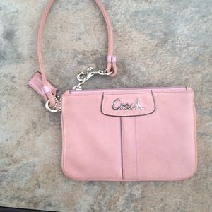 REDUCED Coach leather violet wristlet