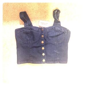 Dark Denim Crop Top NWT
