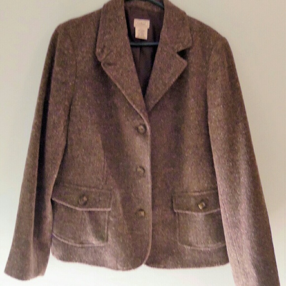 LLBean Size 16 brown wool blend jacket