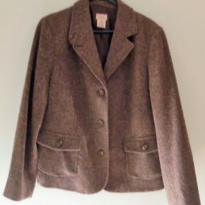 LLBean Size 16 brown wool blend jacket
