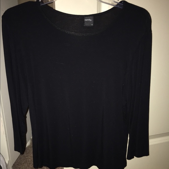 super soft black long sleeve top