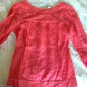 Pink J Crew cutout blouse