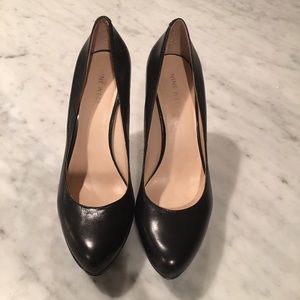 Nine West black leather heels