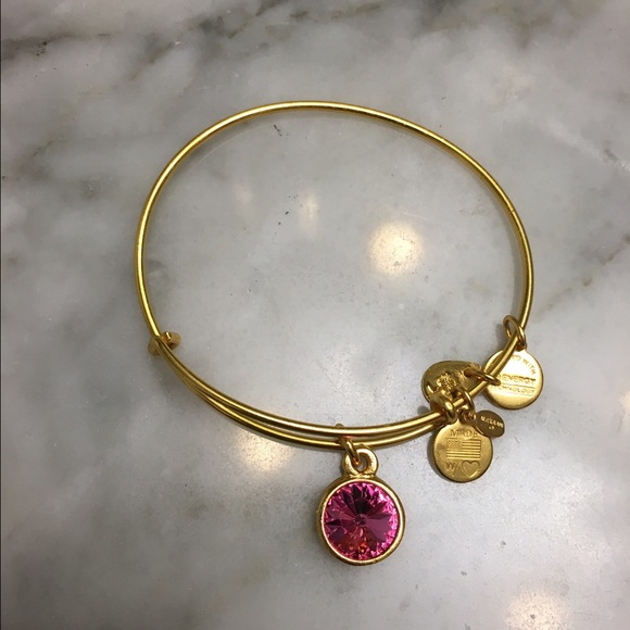 Alex & Ani October pink stone bracelet