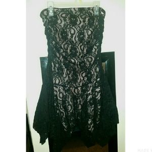 Strapless lace dress