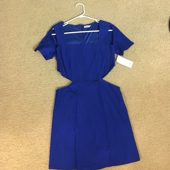 Blue cut out dress