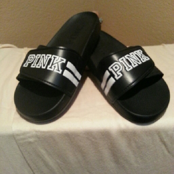 Victoria Secret Pink Logo Sandals Slide Large 9-10