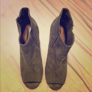 Gray Halogen Peep Toe Booties