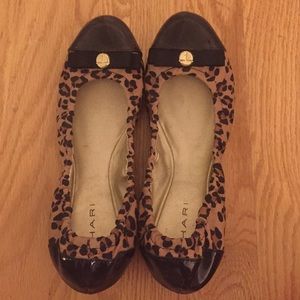 Tahari cheetah print flats