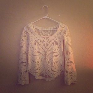 white lacey long sleeve