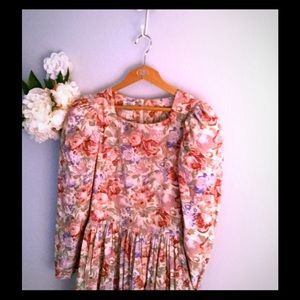 Classic Laura Ashley corduroy floral dress