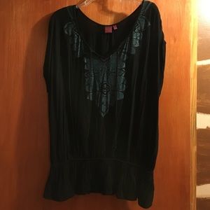 Black and blue tribal blouse