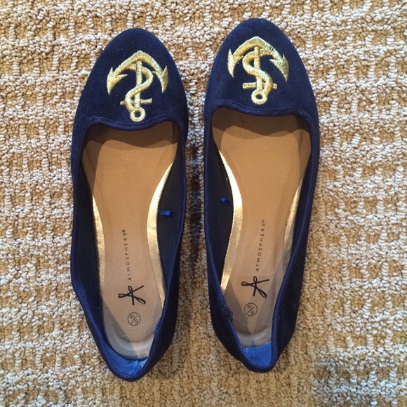 Blue Velvet Flats