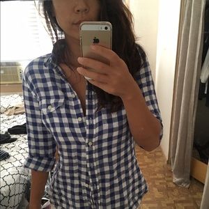 Blue and white checkered shirt