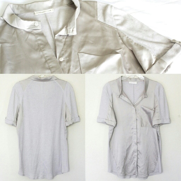 SOLD champagne gold button up - Picture 3 of 4