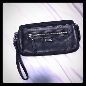 Coach Black Leather Wristlet